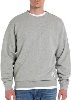 Replay Micro Print Sweater Heren grijs - L