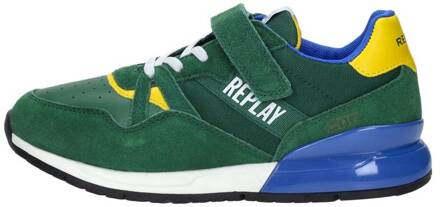 Replay Shoot JR Klittenband Sneaker Jongens Groen/Multi