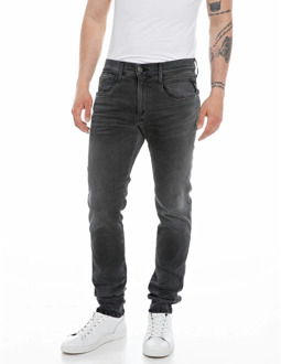 Replay Slim Fit Donkerzwarte Wassing Jeans Replay , Gray , Heren - W32 L34,W38 L34,W33 L34,W34 L34,W36 L34,W31 L34