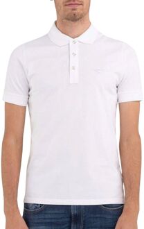 Replay Solid-Coloured Jersey Polo Heren wit - L