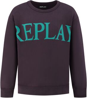 Replay Sweater Junior donker paars - groen - 128