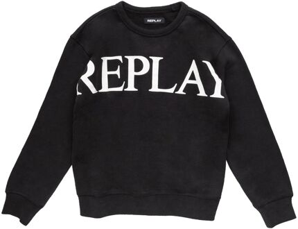 Replay Sweater Junior zwart - wit - 140