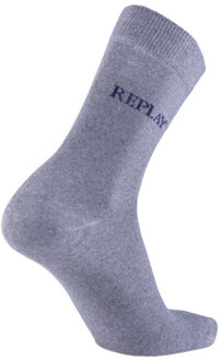 Replay Uniseks adult logo melange sokken (set van 3) Grijs - 35-38