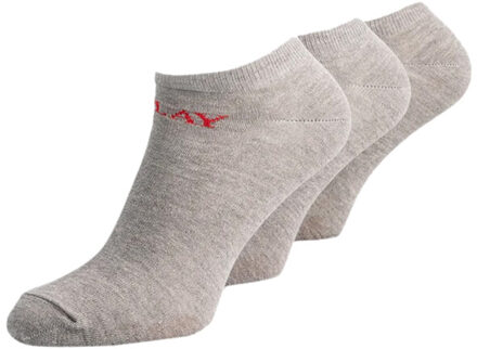 Replay Uniseks adult logo melange voeringsokken (set van 3) Grijs - 43-47
