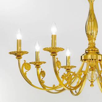 Representatieve kroonluchter Pisani, 101 cm goud, transparant
