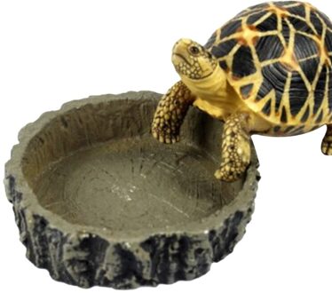 Reptiel Feeder Kom Wastafel Voeden Lade Hars Niet-giftige Food Water Pot Voor Schildpad Schildpad Hagedis Krabben