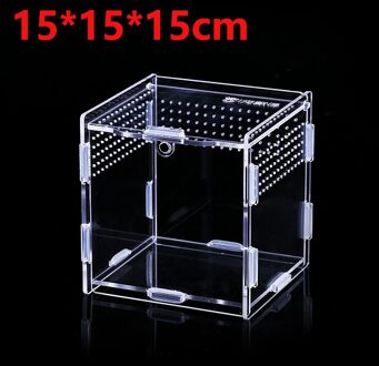 Reptiel Fokkerij Doos Acryl Spider Hagedis Schorpioen Enti 'S Acryl Gemonteerd Transparante Insect Ademend Terrarium 15x15x15cm