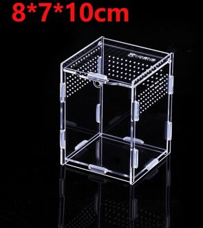 Reptiel Fokkerij Doos Acryl Spider Hagedis Schorpioen Enti 'S Acryl Gemonteerd Transparante Insect Ademend Terrarium 8x7x10cm