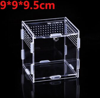 Reptiel Fokkerij Doos Acryl Spider Hagedis Schorpioen Enti 'S Acryl Gemonteerd Transparante Insect Ademend Terrarium 9x9x9.5cm