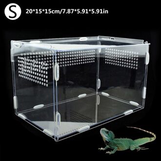 Reptiel Fokkerij Doos Transparant Acryl Reptiel Tank Terrarium Insect Spiders Hagedis Kikker Cricket Schildpad Voerbox 20x15x15cm