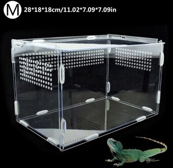 Reptiel Fokkerij Doos Transparant Acryl Reptiel Tank Terrarium Insect Spiders Hagedis Kikker Cricket Schildpad Voerbox 28x18x18cm