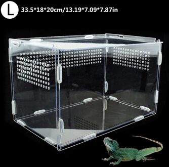 Reptiel Fokkerij Doos Transparant Acryl Reptiel Tank Terrarium Insect Spiders Hagedis Kikker Cricket Schildpad Voerbox 33.5x18x20cm