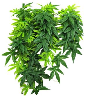 Reptiel Planten Opknoping Zijde Terrarium Planten Nep Reptielen Klimmen Plant Aquarium Reptiel Simulatie Cane Groen Blad 50Cm/16 "1 40cm