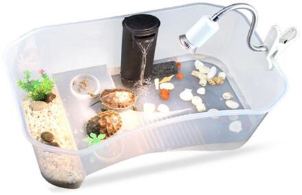Reptiel Schildpad Schildpad Vivarium Doos Aquarium Tank Met Koesteren Oprit wit