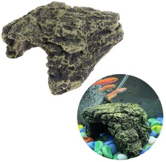 Reptile Cave Schildpad Koesteren Terug Grotten Platform Case Decor Landschap Hars Levensechte Habitat Verbergen Rock Voor Hagedis Slang Schildpad