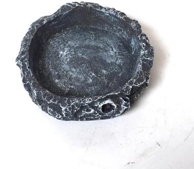 Reptilian Eten Wastafel Reptiel Doos Schildpad Voeden Pot Milieuvriendelijke Hars Ondiepe Wastafel Spider Snake Lizard Schildpad grijs