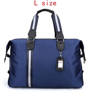 Rerekaxi Grote Capaciteit Mannen Reistas Vrouwen Waterdichte Nylon Hand Bagage Tas Multifunctionele Reizen Plunjezakken Verpakking Cubes L blauw Travel zak
