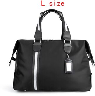 Rerekaxi Grote Capaciteit Mannen Reistas Vrouwen Waterdichte Nylon Hand Bagage Tas Multifunctionele Reizen Plunjezakken Verpakking Cubes L zwart Travel zak