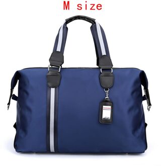 Rerekaxi Grote Capaciteit Mannen Reistas Vrouwen Waterdichte Nylon Hand Bagage Tas Multifunctionele Reizen Plunjezakken Verpakking Cubes M blauw Travel zak
