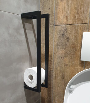 reserve toiletrolhouder 45x10x13cm mat zwart