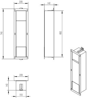 Reserverolhouder Inbouw BWS Milan RVS