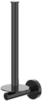 Reserverolhouder - wand model - 2 rollen - Zwart chroom PVD 6500407 Zwart chroom glans (antraciet)