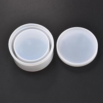 Resin Siliconen Mal Opbergdoos Mal Voor Sieraden Maken Hartvorm Cut Mold Diy Crystal Epoxy Geschenkdoos Sieraden Gereedschap mallen ronde reeks