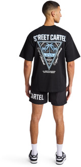 Resort T-shirts Heren - Zwart - Maat L - Katoen Jersey Black