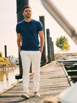 Respect Polo Structure Knit Blauw - L,M,XL,XXL