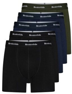 Resteröds 5 stuks Kalle Bamboo Boxer Zwart,Blauw,Versch.kleure/Patroon,Groen - Small,Medium,Large,X-Large,2XL