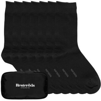 Resteröds 7 stuks Bamboo Socks Travel Bag * Actie * Zwart - Maat 40/45