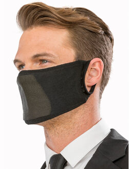 Result 1x Wasbare antibacteriele gezichtsmaskers/mondkapjes zwart van ademende stof voor volwassenen - Mondkapjes