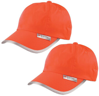 Result 2x stuks oranje reflecterende lichtgevende baseball cap/pet