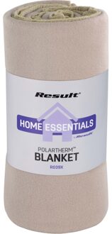 Result Fleece plaid / bank deken - beige - 140 x 175 cm - luxe/dikke kwaliteit - polyester