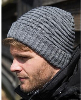 Result Gebreide wintermuts Hamar - voor mannen - donkergrijs - herenmuts - Acryl - One size
