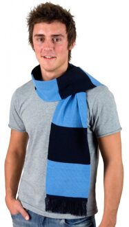 Result Gestreepte sjaal navy met lichtblauw