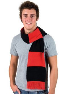 Result Gestreepte sjaal rood met zwart