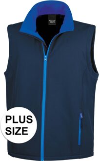 Result Grote maten softshell casual bodywarmer navy blauw voor heren - Outdoorkleding wandelen/zeilen - Mouwloze vesten plus size 4XL (48/60)