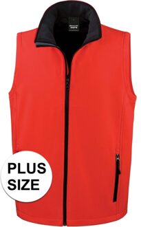 Result Grote maten softshell casual bodywarmer rood voor heren - Outdoorkleding wandelen/zeilen - Mouwloze vesten plus size 3XL (46/58)