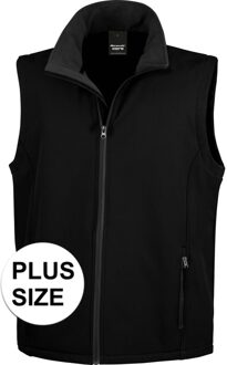 Result Grote maten softshell casual bodywarmer zwart voor heren - Outdoorkleding wandelen/zeilen - Mouwloze vesten plus size 3XL (46/58)