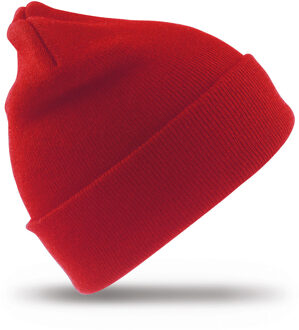 Result Heren/dames Beanie Wintermuts - rood - 100% acryl wol - warme mutsen - Dubbel dikke stof - One size