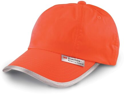 Result Oranje reflecterende lichtgevende baseball cap/pet - Verkleedhoofddeksels