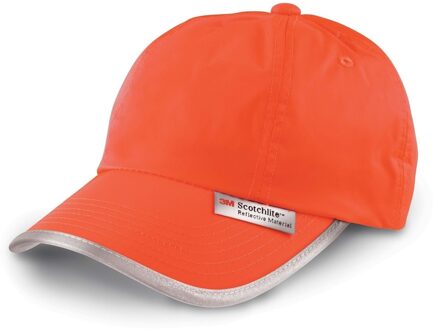 Result Oranje reflecterende lichtgevende baseball cap/pet