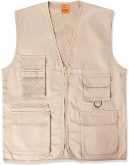 Result Outdoor/werk bodywarmer beige voor heren - Outdoorkleding/werkkleding - Mouwloze vissers/tuinier vesten 2XL (46/56)