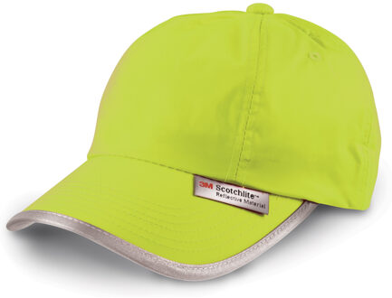 Result Pet - reflecterend - baseballcap - neon geel - volwassenen - nylon