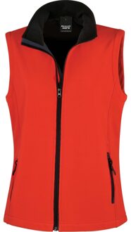 Result Softshell casual bodywarmer rood voor dames - Outdoorkleding wandelen/zeilen - Mouwloze vesten S (36/48)