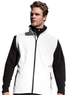 Result Softshell casual bodywarmer wit voor heren - Outdoorkleding wandelen/zeilen - Mouwloze vesten 2XL (44/56)