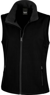 Result Softshell casual bodywarmer zwart voor dames - Outdoorkleding wandelen/zeilen - Mouwloze vesten 2XL