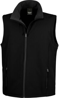 Result Softshell casual bodywarmer zwart voor heren - Outdoorkleding wandelen/zeilen - Mouwloze vesten 2XL (44/56)