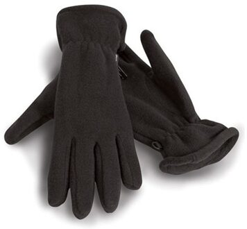 Result Warme fleece handschoenen voor volwassenen - zwart - winter handschoenen